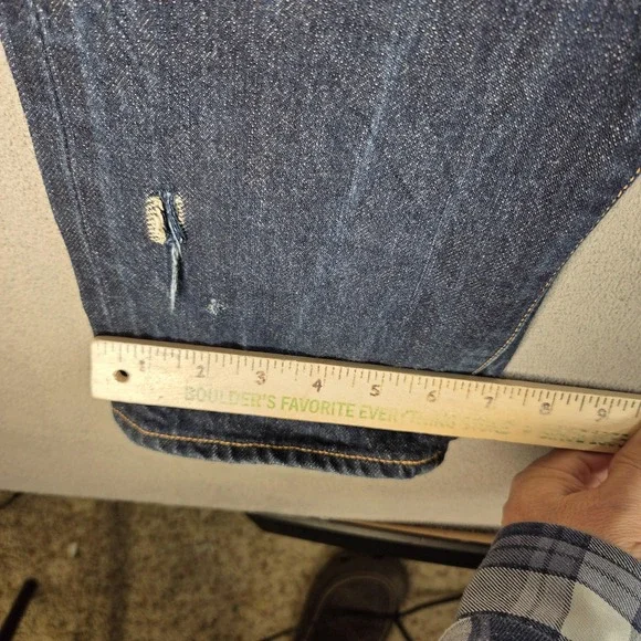 Edwin Jeans Mens 32x34 Blue Dark Wash ED-75 Mid Rise Tapered Japanese Denim - Picture 12 of 14